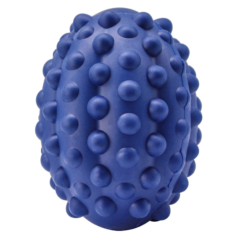 KFX-4099645 Natural Rubber Rugby Pet Toy for Dental Care and Vocal Play, Beef Flavor, 11.5x7 cm