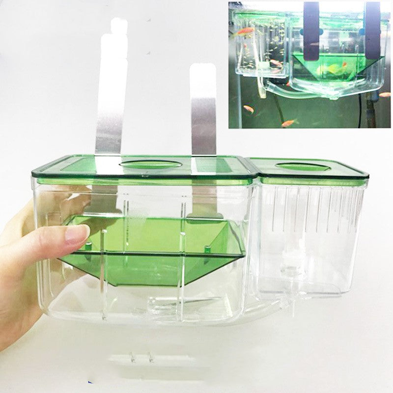 KFX-4100285 Hatching Box for Guppy and Betta Fish - Dual Layer Isolation Tank with Floating Design and Feeding Access