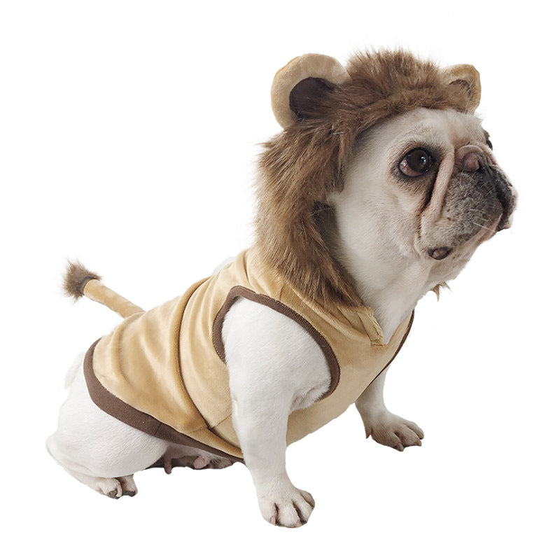 KFX-4101181 Pet Transformation Costume for Dogs and Cats - Stretch Velvet Lion Outfit
