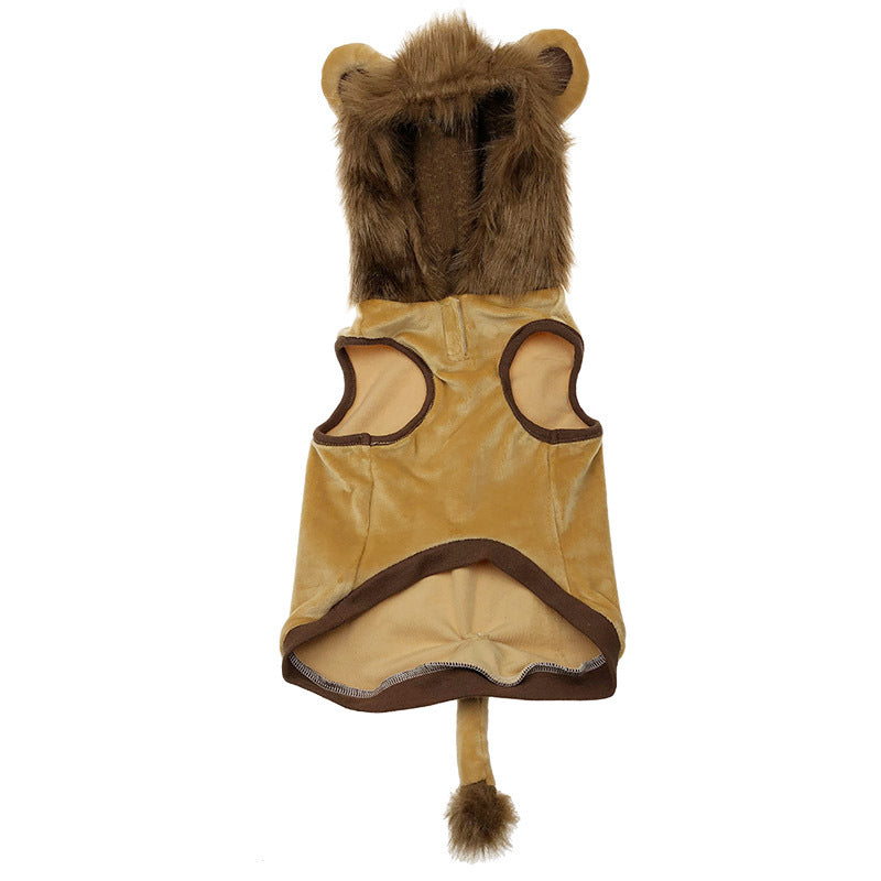 KFX-4101181 Pet Transformation Costume for Dogs and Cats - Stretch Velvet Lion Outfit
