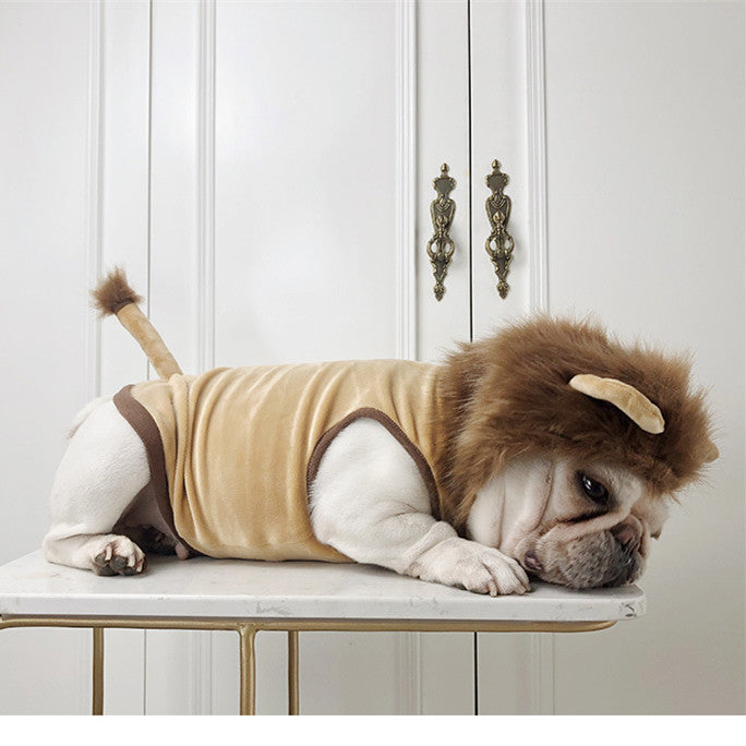KFX-4101181 Pet Transformation Costume for Dogs and Cats - Stretch Velvet Lion Outfit