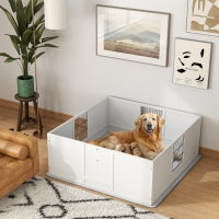 KFX-4102461 Dog Whelping Box with Washable Pee Pad, Adjustable Pine Wood Structure for Large Breeds