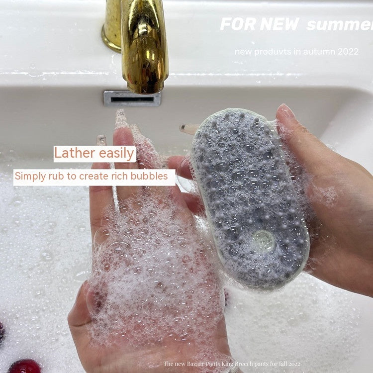 KFX-4102589 Hand-held Pet Bath Massage Brush with Soft Head for Dogs - Green, Pink, Blue