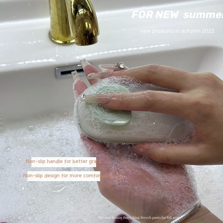 KFX-4102589 Hand-held Pet Bath Massage Brush with Soft Head for Dogs - Green, Pink, Blue