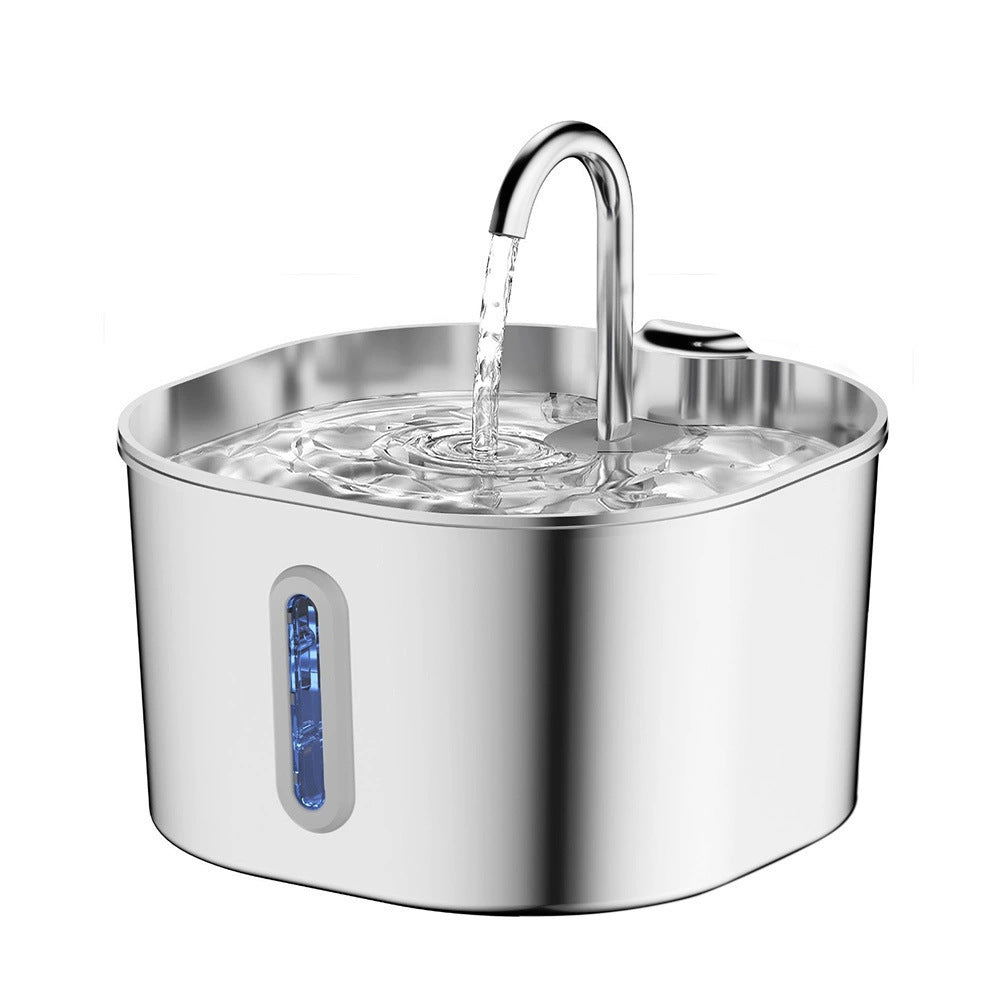 KFX-4102845 Stainless Steel Automatic Pet Water Dispenser with Large 2.2L Capacity for Dogs and Cats