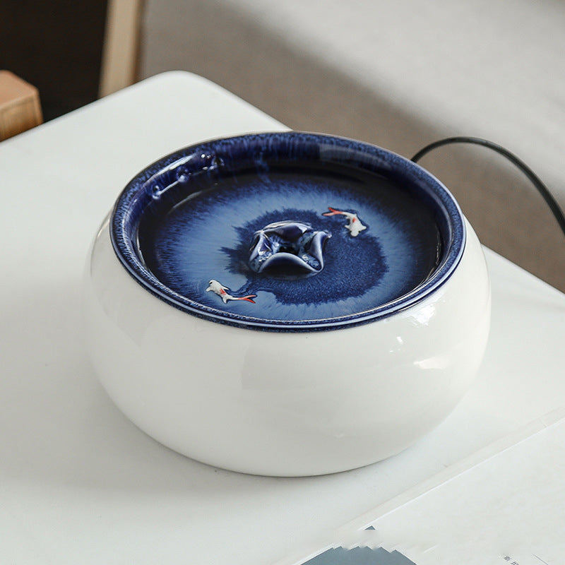 KFX-4102973 Ceramic Water Circulation Cat Drinking Fountain in Multiple Colors