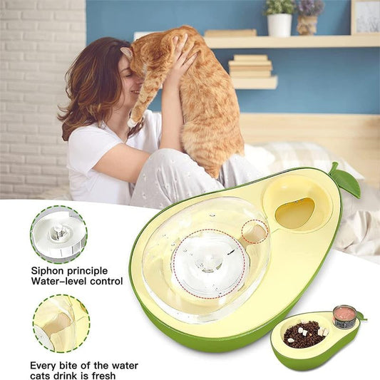 KFX-4104253 Automatic Avocado Shape Pet Feeder and Water Dispenser for Small Animals