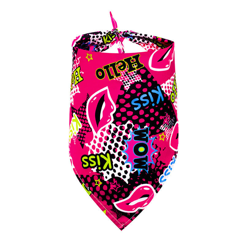KFX-4104381 Pet Triangle Drool Towel in Summer Fruit Designs for Dogs