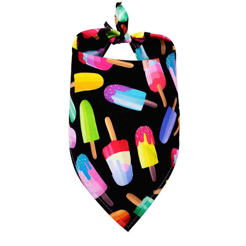 KFX-4104381 Pet Triangle Drool Towel in Summer Fruit Designs for Dogs