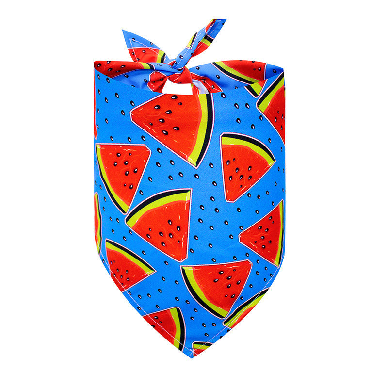 KFX-4104381 Pet Triangle Drool Towel in Summer Fruit Designs for Dogs