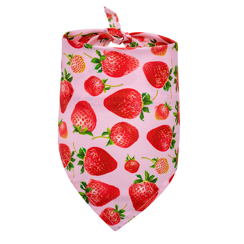 KFX-4104381 Pet Triangle Drool Towel in Summer Fruit Designs for Dogs