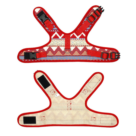 KFX-4105149 Ethnic Style Dog Leash and Chest Strap Suit - Nylon Material, Polka-Dot Design