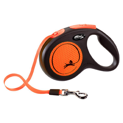 KFX-4106557 Automatic Retractable Orange Dog Leash - 5M Length for Small and Medium Dogs