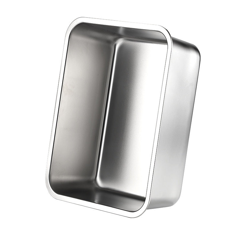 KFX-4108221 Durable Stainless Steel Litter Box - Large Anti-Wear and Anti-Corrosion Design (60x40x20 cm)