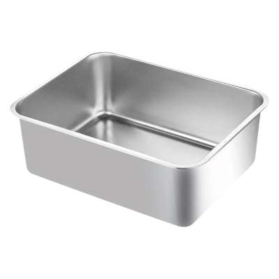 KFX-4108221 Durable Stainless Steel Litter Box - Large Anti-Wear and Anti-Corrosion Design (60x40x20 cm)