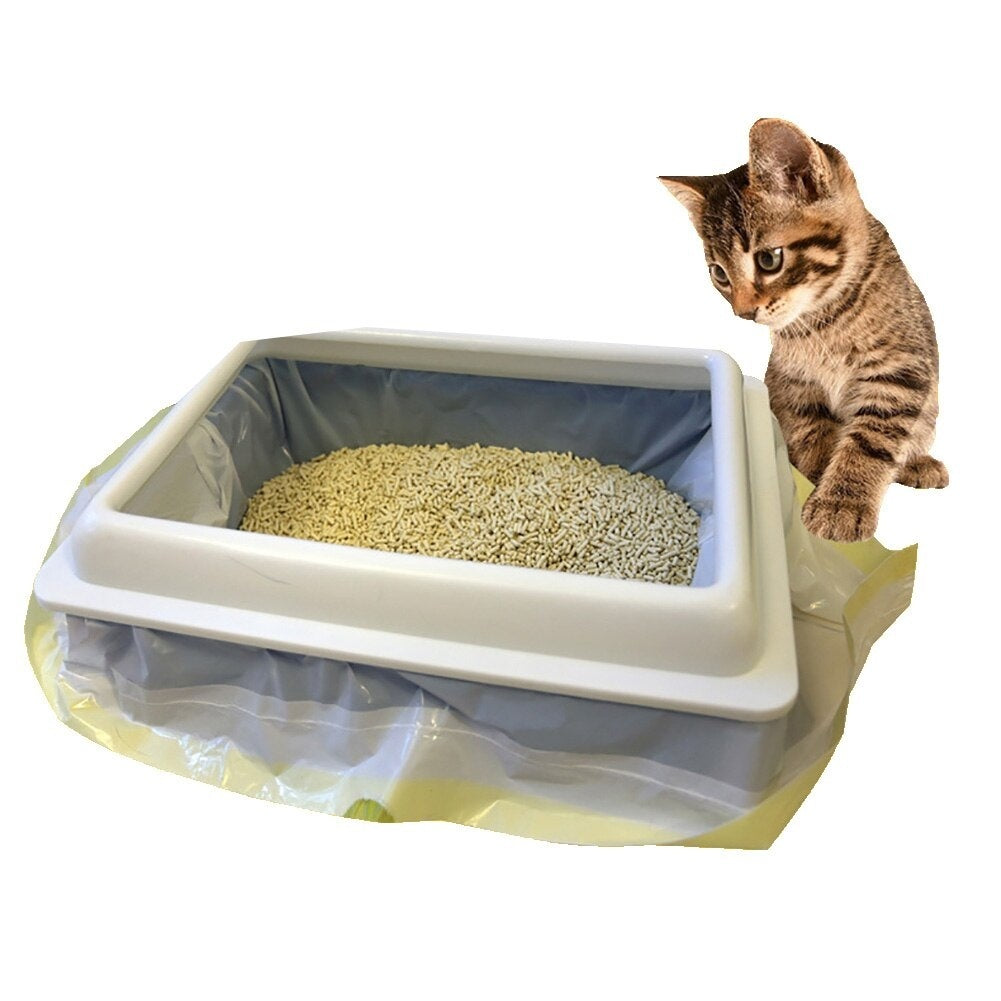 KFX-4108349 Durable Disposable Cat Sandbags with Drawstring – 7 Pieces per Roll, Sizes Small, Medium, Large