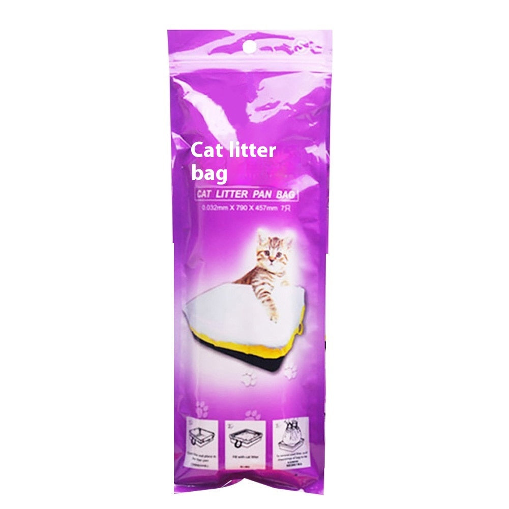 KFX-4108349 Durable Disposable Cat Sandbags with Drawstring – 7 Pieces per Roll, Sizes Small, Medium, Large