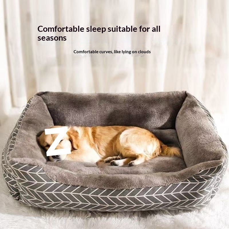 KFX-4112573 Cozy Winter Dog Kennel and All-Season Cat Nest in Yellow and Gray