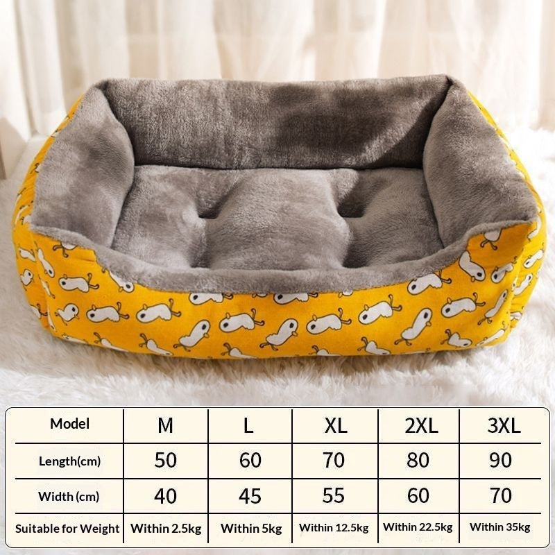 KFX-4112573 Cozy Winter Dog Kennel and All-Season Cat Nest in Yellow and Gray