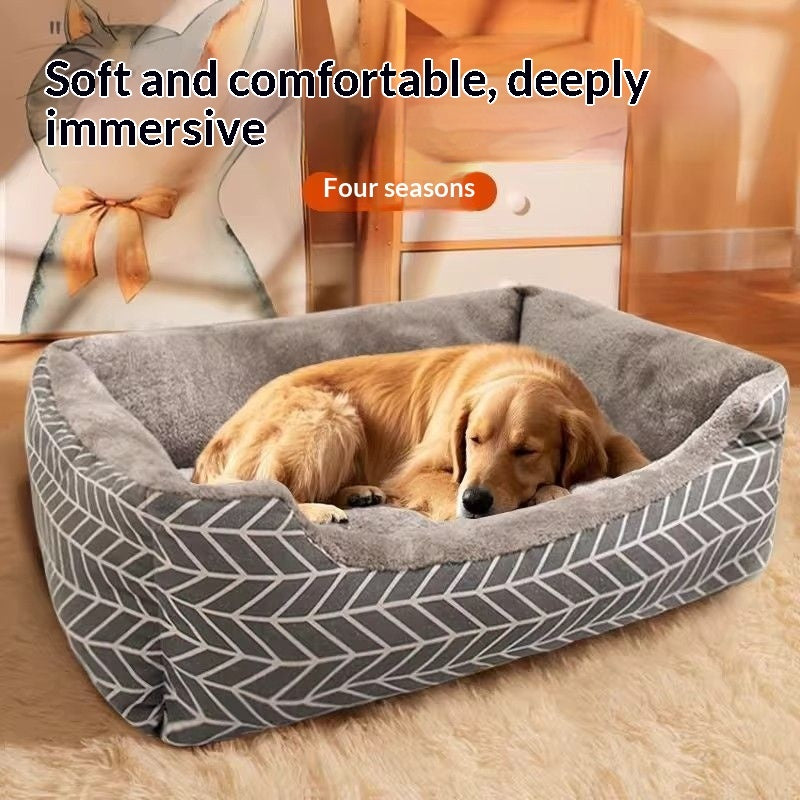 KFX-4112573 Cozy Winter Dog Kennel and All-Season Cat Nest in Yellow and Gray