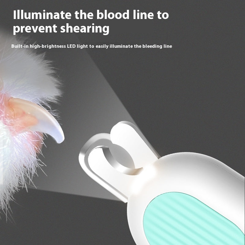 KFX-4116285 Pet LED Cat Nail Scissors - Comfortable Grip, Durable ABS/ Stainless Steel, 15cm & Mini 10cm Options