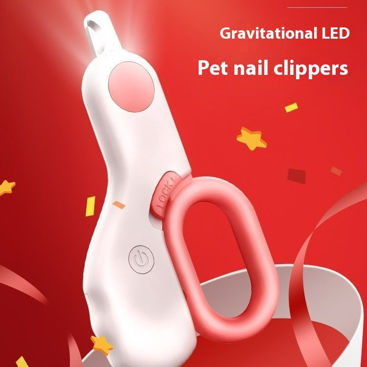 KFX-4116285 Pet LED Cat Nail Scissors - Comfortable Grip, Durable ABS/ Stainless Steel, 15cm & Mini 10cm Options