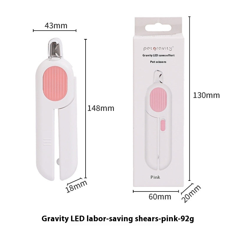 KFX-4116285 Pet LED Cat Nail Scissors - Comfortable Grip, Durable ABS/ Stainless Steel, 15cm & Mini 10cm Options