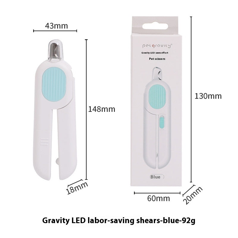KFX-4116285 Pet LED Cat Nail Scissors - Comfortable Grip, Durable ABS/ Stainless Steel, 15cm & Mini 10cm Options