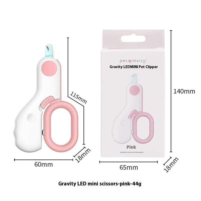 KFX-4116285 Pet LED Cat Nail Scissors - Comfortable Grip, Durable ABS/ Stainless Steel, 15cm & Mini 10cm Options