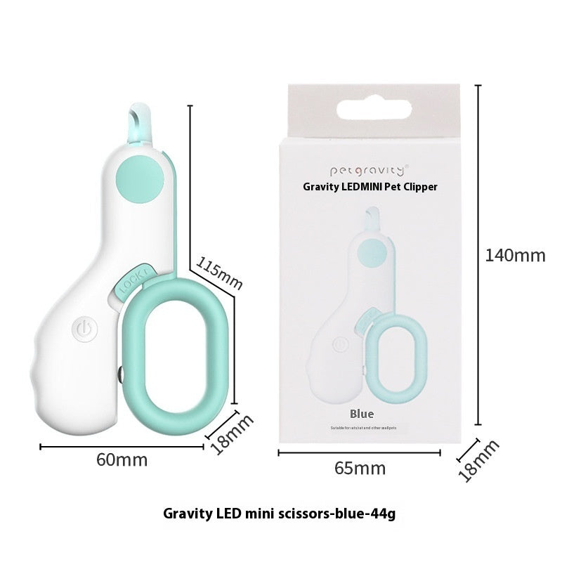 KFX-4116285 Pet LED Cat Nail Scissors - Comfortable Grip, Durable ABS/ Stainless Steel, 15cm & Mini 10cm Options