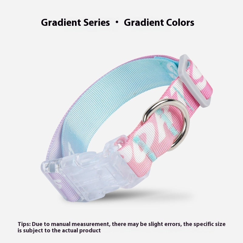 KFX-4120253 Cartoon Gradient Adjustable Dog Collar with Panda Design in Multiple Sizes