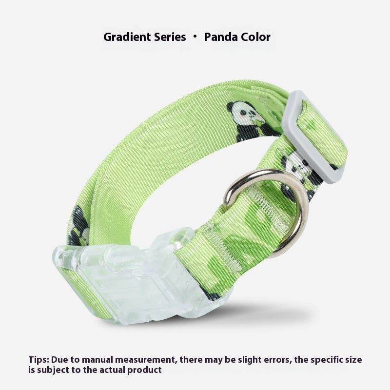 KFX-4120253 Cartoon Gradient Adjustable Dog Collar with Panda Design in Multiple Sizes