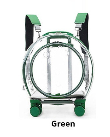 KFX-4120509 Transparent Space Capsule Pet Trolley Bag - Geometric Pattern, Medium Hard Material, 7.5kg Capacity