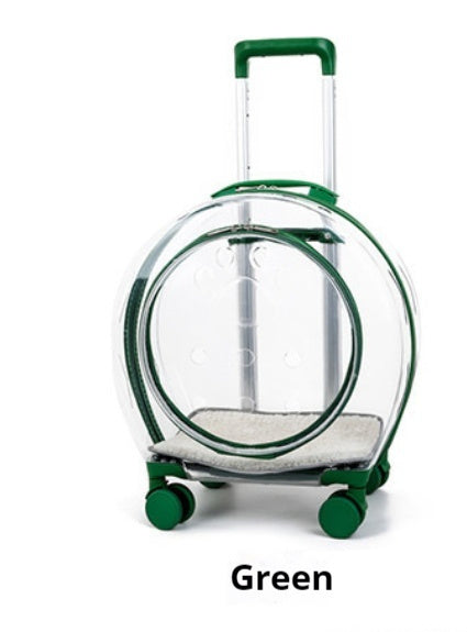 KFX-4120509 Transparent Space Capsule Pet Trolley Bag - Geometric Pattern, Medium Hard Material, 7.5kg Capacity