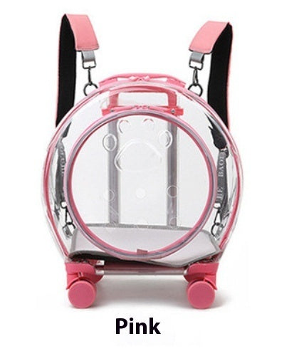 KFX-4120509 Transparent Space Capsule Pet Trolley Bag - Geometric Pattern, Medium Hard Material, 7.5kg Capacity