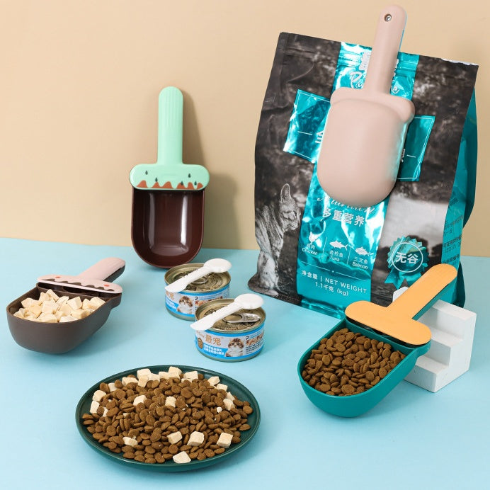 KFX-4122045 Multi-Functional Pet Feeding Spoon and Snack Bag Set - Includes Can Spoon, Available in Various Colors