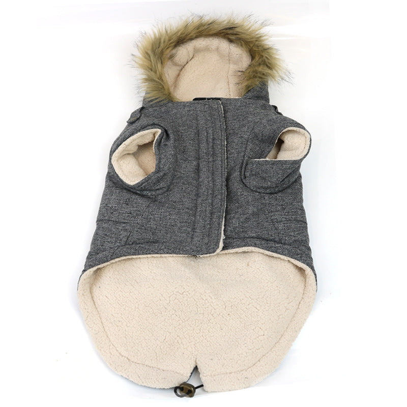 KFX-4122685 Comfortable Thermal Cotton Coat for Dogs and Cats - Grey, Sizes S to XXL