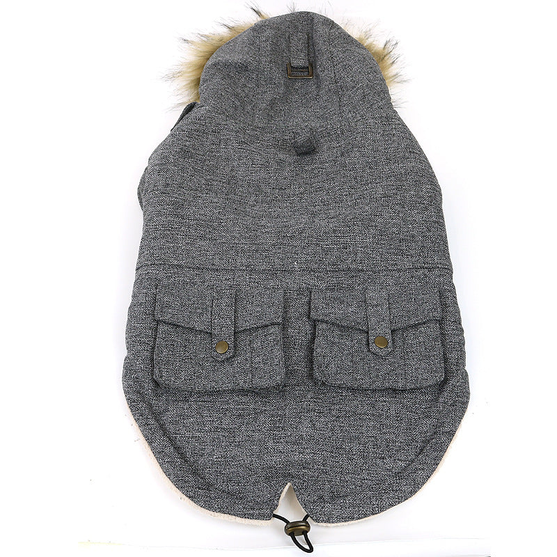KFX-4122685 Comfortable Thermal Cotton Coat for Dogs and Cats - Grey, Sizes S to XXL