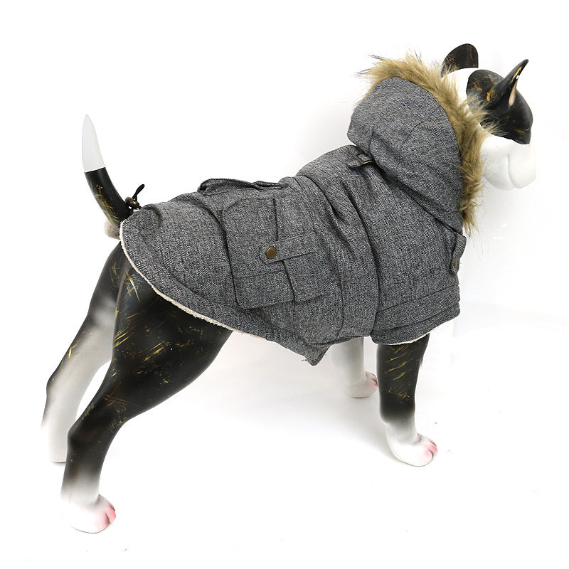 KFX-4122685 Comfortable Thermal Cotton Coat for Dogs and Cats - Grey, Sizes S to XXL