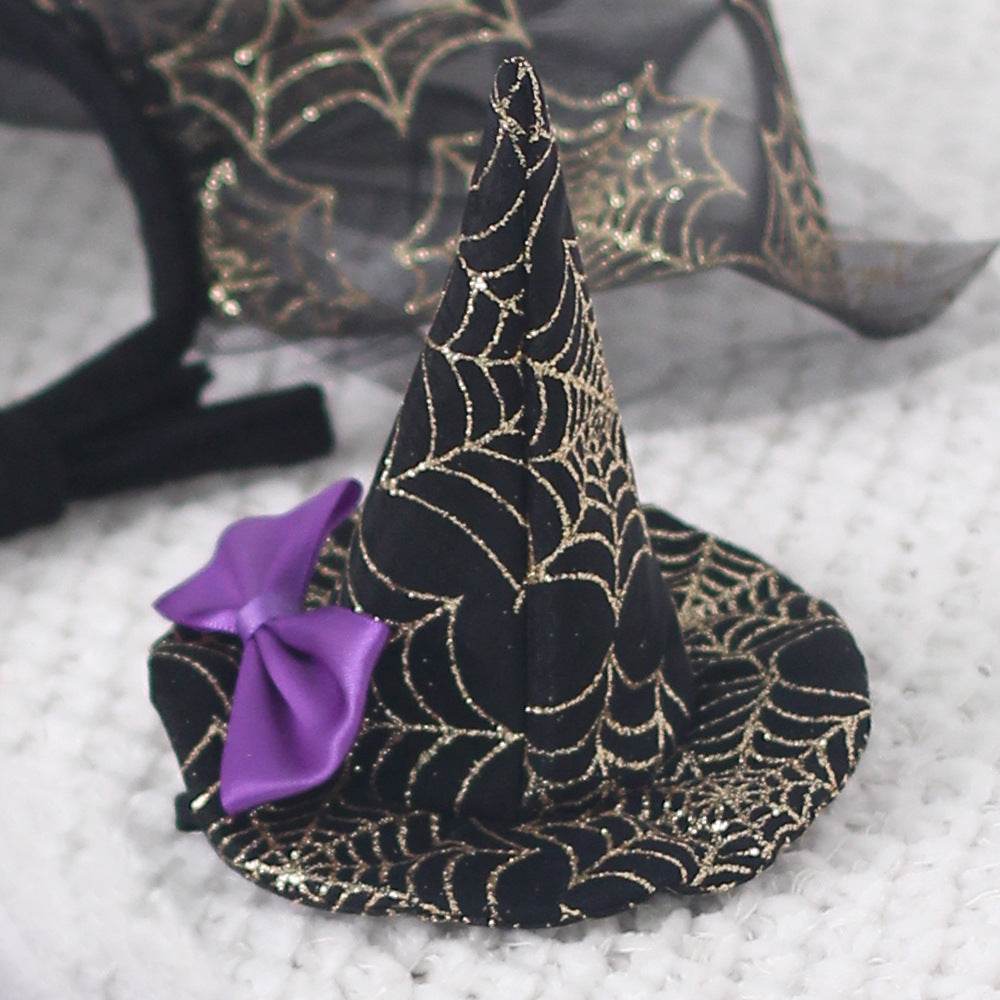 KFX-4123069 Spider Web Hat and Shawl Set for Pets - Halloween Costume Accessories in Various Sizes