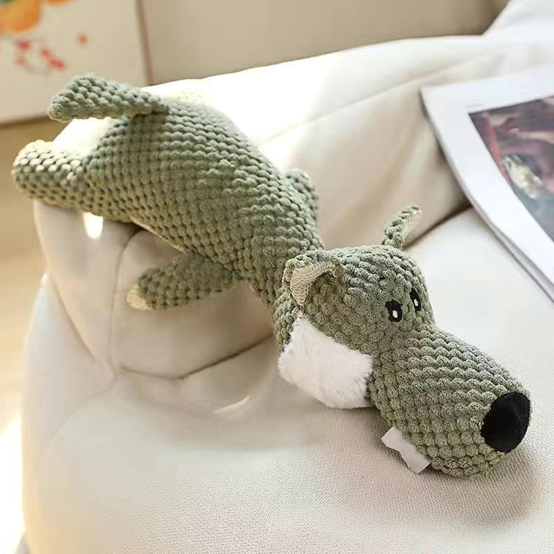 KFX-4126653 Indestructible Dog Chew Toy for Heavy Chewers - Plush Rope Squeaky Toy with Teeth Cleaning Features