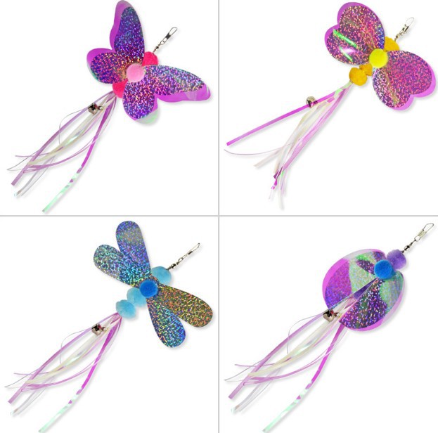 KFX-4128829 Insect Series Cat Toy Replacement Head - Butterfly, Bee, Dragonfly, Ladybug Fur Chewing Toy