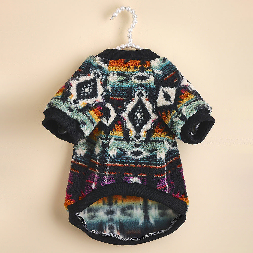 KFX-4129085 Ethnic Style Thickened Fleece Sweater for Cats and Dogs