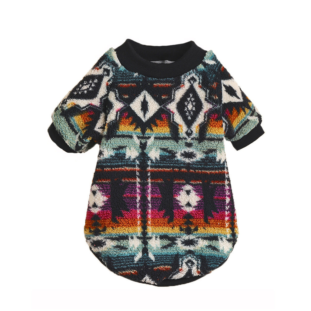 KFX-4129085 Ethnic Style Thickened Fleece Sweater for Cats and Dogs