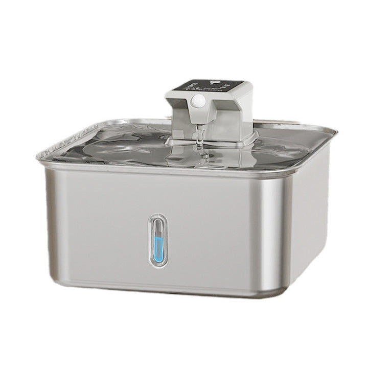KFX-4129853 Rechargeable Stainless Steel Wireless Pet Water Fountain with Upgraded Filter for Dogs and Cats