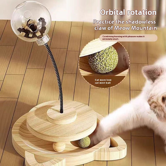 KFX-4129981 Wooden Cat Toy with Freeze-Dried Hokey Pokey, Large and Medium Holes