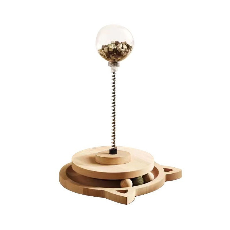 KFX-4129981 Wooden Cat Toy with Freeze-Dried Hokey Pokey, Large and Medium Holes