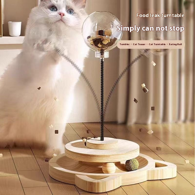 KFX-4129981 Wooden Cat Toy with Freeze-Dried Hokey Pokey, Large and Medium Holes
