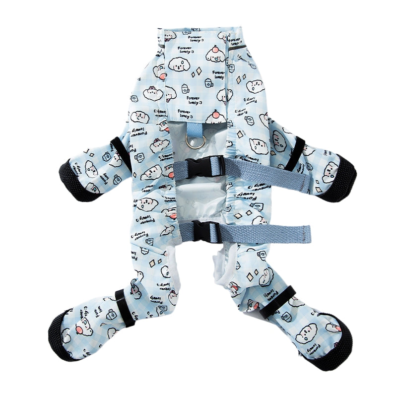KFX-4131389 Durable Waterproof Dog Pants with Reflective Stripes and Adjustable Fit for Outdoor Activities