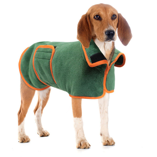 KFX-4133949 Microfiber Dog Bathrobe and Pet Drying Coat - Absorbent Towel for Medium to Large Dogs and Cats